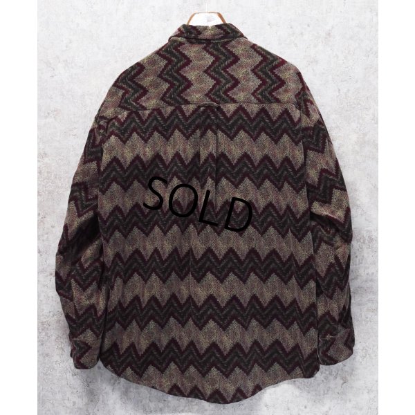 画像3: 【CHAPS】チャップス【ラルフローレン】【POLO ralph lauren】【エンジ×緑】模様プリント ボタンダウン【コーデュロイシャツ】【サイズXL】 