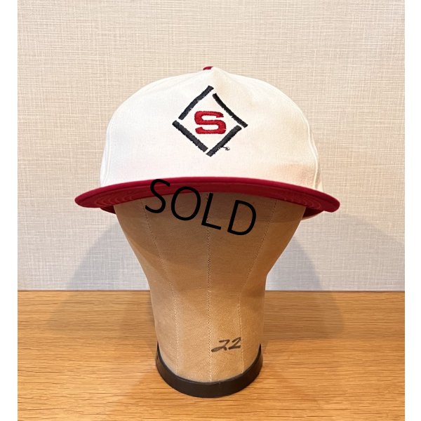 画像3: 程度良好!! 【USA製】K-Products【ビンテージ】【Sマーク】刺繍ロゴ【白×赤】BBキャップ【ベースボールキャップ】 
