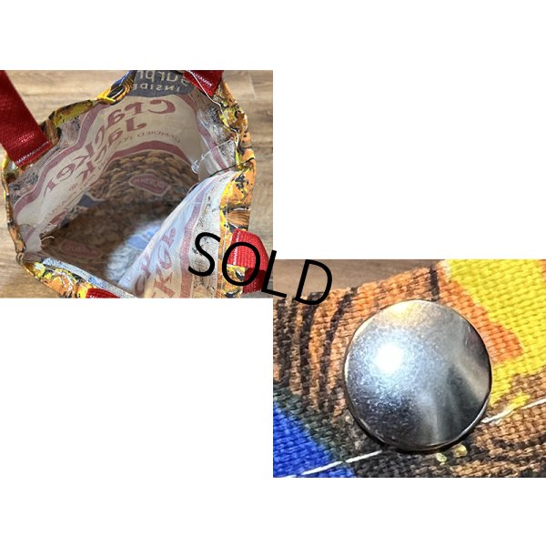 画像2: デッドストック【ビンテージ】【Cracker Jack】クラッカー・ジャック【お菓子プリント】マチ付き【トートバッグ】 