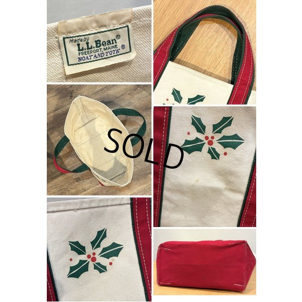 画像2: 【80’s】【ビンテージ】【L.L.bean】【エルエルビーン】赤ｘ緑【ヒイラギ】【キャンバス】【トートバッグ】【キャンバストート】 