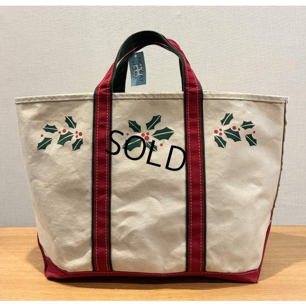 画像3: 【80’s】【ビンテージ】【L.L.bean】【エルエルビーン】赤ｘ緑【ヒイラギ】【キャンバス】【トートバッグ】【キャンバストート】 
