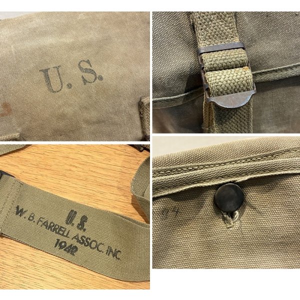 画像2: 40's【ビンテージ】ww2【米軍実物】 U.S.ARMY【ショルダーバッグ】【ミュゼットバッグ】  