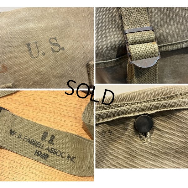 画像2: 40's【ビンテージ】ww2【米軍実物】 U.S.ARMY【ショルダーバッグ】【ミュゼットバッグ】  