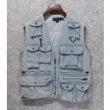 80's~【Ralph Lauren】【ラルフローレン】デニム【ベスト】【カメラマンベスト】フォトグラファーベスト【サイズM】 