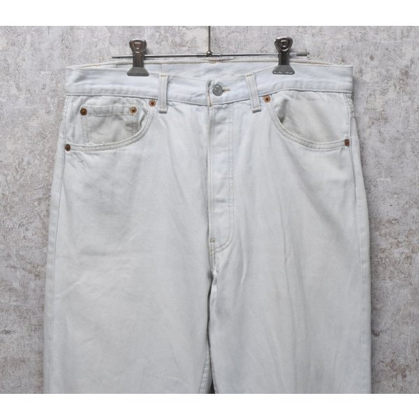 画像3: 90’s~【ビンテージ】【USA製】【LEVI'S】【リーバイス５０１】501 ホワイトデニム  白【デニムパンツ】【34x30】 