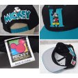 画像2: 【デッドストック】【MICKEY】ミッキーマウス【黒×エメラルド】刺繍入り【BBキャップ】 <br> (2)