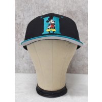 【デッドストック】【MICKEY】ミッキーマウス【黒×エメラルド】刺繍入り【BBキャップ】  