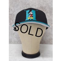 【デッドストック】【MICKEY】ミッキーマウス【黒×エメラルド】刺繍入り【BBキャップ】  