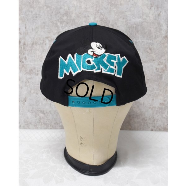 画像5: 【デッドストック】【MICKEY】ミッキーマウス【黒×エメラルド】刺繍入り【BBキャップ】  
