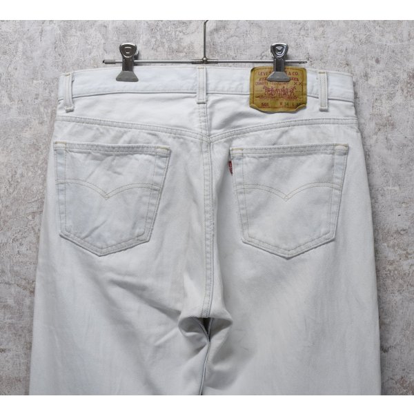 画像5: 90’s~【ビンテージ】【USA製】【LEVI'S】【リーバイス５０１】501 ホワイトデニム  白【デニムパンツ】【34x30】 