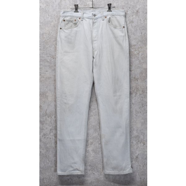 画像1: 90’s~【ビンテージ】【USA製】【LEVI'S】【リーバイス５０１】501 ホワイトデニム  白【デニムパンツ】【34x30】 