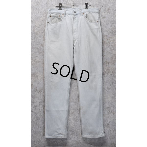 画像1: 90’s~【ビンテージ】【USA製】【LEVI'S】【リーバイス５０１】501 ホワイトデニム  白【デニムパンツ】【34x30】 