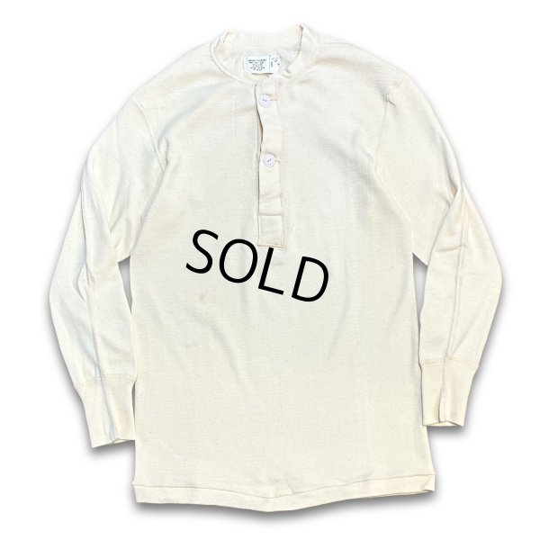 画像2: デッドストック【80's】【ビンテージ】【U.S.ARMY】【ウールｘコットン】ヘンリーネックロンＴ【アンダーシャツ】サイズM 