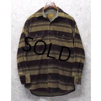 ビンテージ【セントジョーンズベイ】【St.John's Bay】【ブラウン×ベージュ】【コーデュロイ】【シャツジャケット】【サイズＭ】 