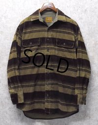 ビンテージ【セントジョーンズベイ】【St.John's Bay】【ブラウン×ベージュ】【コーデュロイ】【シャツジャケット】【サイズＭ】 
