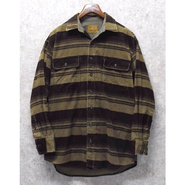 画像1: ビンテージ【セントジョーンズベイ】【St.John's Bay】【ブラウン×ベージュ】【コーデュロイ】【シャツジャケット】【サイズＭ】 
