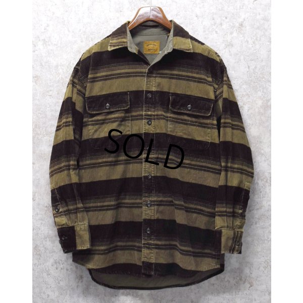 画像1: ビンテージ【セントジョーンズベイ】【St.John's Bay】【ブラウン×ベージュ】【コーデュロイ】【シャツジャケット】【サイズＭ】 
