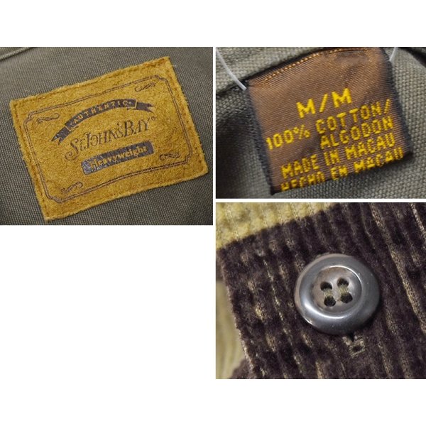 画像2: ビンテージ【セントジョーンズベイ】【St.John's Bay】【ブラウン×ベージュ】【コーデュロイ】【シャツジャケット】【サイズＭ】 