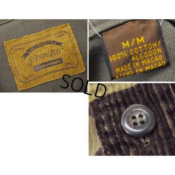 画像2: ビンテージ【セントジョーンズベイ】【St.John's Bay】【ブラウン×ベージュ】【コーデュロイ】【シャツジャケット】【サイズＭ】 