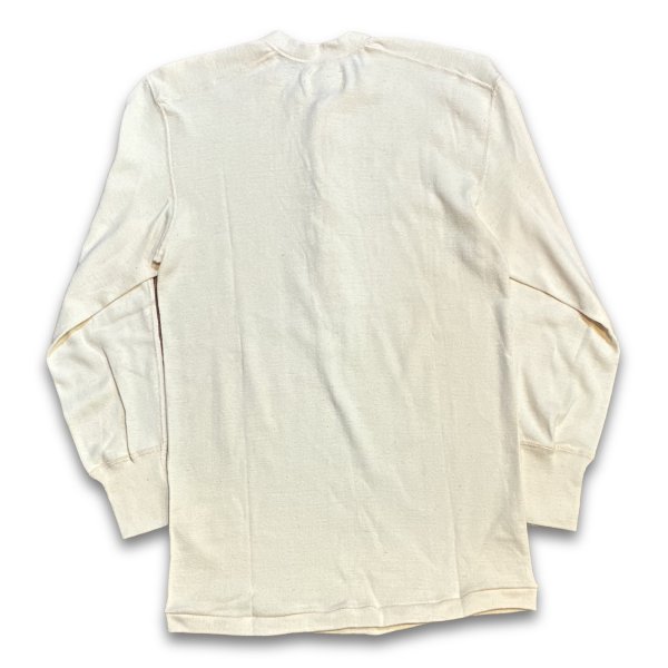 画像4: デッドストック【80's】【ビンテージ】【U.S.ARMY】【ウールｘコットン】ヘンリーネックロンＴ【アンダーシャツ】サイズM 