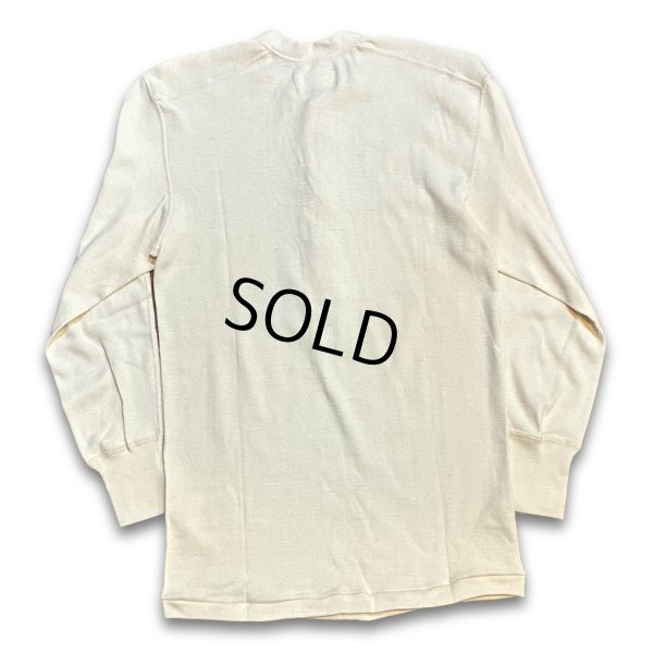 画像4: デッドストック【80's】【ビンテージ】【U.S.ARMY】【ウールｘコットン】ヘンリーネックロンＴ【アンダーシャツ】サイズM 