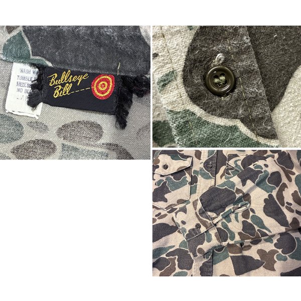 画像2: 〜80's【ビンテージ】【Bullseye Bill】ダックハンターカモ【カモフラ】シャモアクロスシャツ　サイズL 