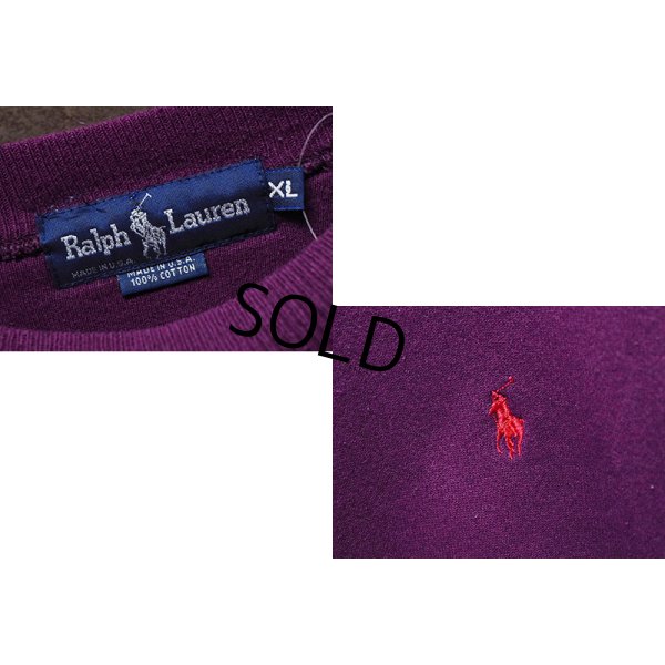 画像2: USA製【ラルフローレン】POLO RALPH LAUREN【紫】【クルーネックスウェット】【サイズXL】  