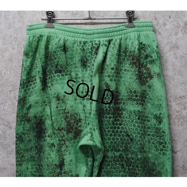 画像4: デッドストック 90's【ビンテージ】【ヘインズ】後染め 蛇柄【黄緑】【スウェットパンツ】【サイズＬ】 