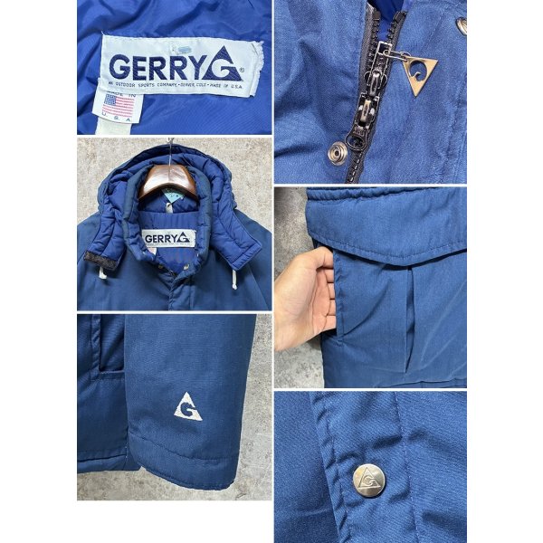 画像2: 80's【USA製】【ビンテージ】【GERRY】【ジェリー】青【フード付き】【ダウンジャケット】M程度 