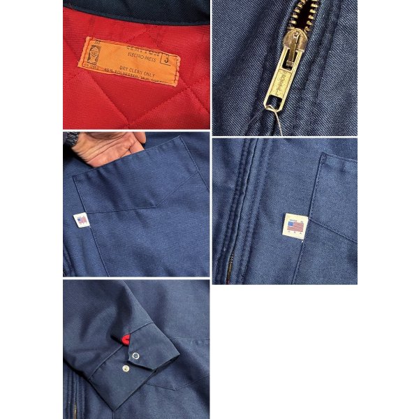 画像2: 90’s USA製【ビンテージ】【CLAYTON】クレイトン【紺】【キルティング裏地】【ワークジャケット】【US40】 