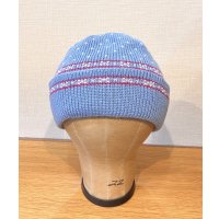 【USA製】【ビンテージ】【wigwam】ウィグアム バーズアイ柄【水色】 【ニットキャップ】 【ニット帽】  