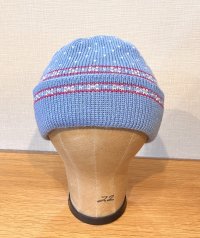 【USA製】【ビンテージ】【wigwam】ウィグアム バーズアイ柄【水色】 【ニットキャップ】 【ニット帽】  