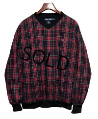 ビンテージ【POLO GOLF】【ポロゴルフ】【ラルフローレン】【RALPH LAUREN】【赤】タータンチェック【Vネック】【プルオーバー】【サイズM】 