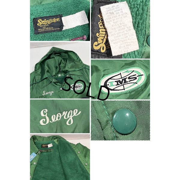 画像2: 【ビンテージ】【Swingster】スウィングスター【緑】IMS【フリース裏地付き】【コーチジャケット】【サイズXL】 