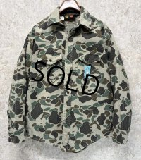 〜80's【ビンテージ】【Bullseye Bill】ダックハンターカモ【カモフラ】シャモアクロスシャツ　サイズL 