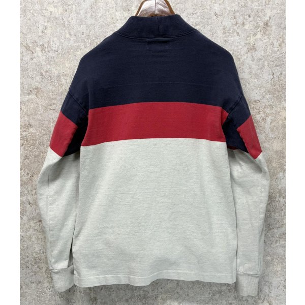 画像3: 90's【USA製】ビンテージ【L.L.Bean】LLビーン【紺×赤ｘグレー】【モックネック】ロンT【サイズL】 