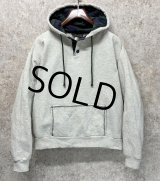 USA製 ビンテージ【RESQ】霜降りグレーｘブラックウォッチ【パーカー】【サイズM】 