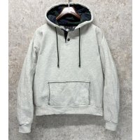 USA製 ビンテージ【RESQ】霜降りグレーｘブラックウォッチ【パーカー】【サイズM】 