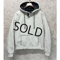 USA製 ビンテージ【RESQ】霜降りグレーｘブラックウォッチ【パーカー】【サイズM】 