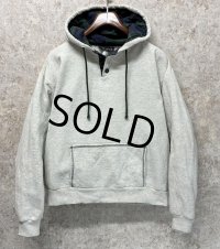 USA製 ビンテージ【RESQ】霜降りグレーｘブラックウォッチ【パーカー】【サイズM】 