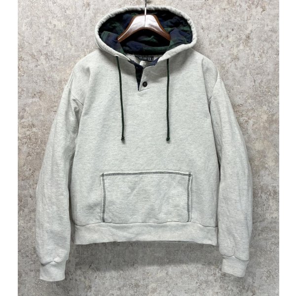 画像1: USA製 ビンテージ【RESQ】霜降りグレーｘブラックウォッチ【パーカー】【サイズM】 