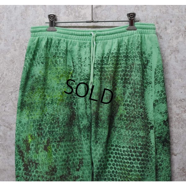 画像3: デッドストック 90's【ビンテージ】【ヘインズ】後染め 蛇柄【黄緑】【スウェットパンツ】【サイズＬ】 