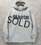 ビンテージ【GEAR for sports】ギアフォースポーツ【グレー】【Wharton】ウォートン【プリント】カレッジ【パーカー】【サイズXL】 