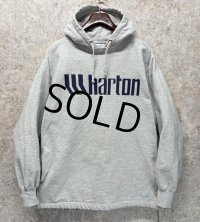 ビンテージ【GEAR for sports】ギアフォースポーツ【グレー】【Wharton】ウォートン【プリント】カレッジ【パーカー】【サイズXL】 