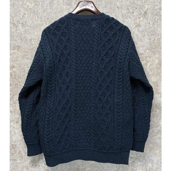 画像3: ほぼ未使用!!【アイルランド製】ビンテージ【ARAN SWEATER MARKET】【紺】マーブル 【Vネックセーター】アランセーター 【サイズL】  