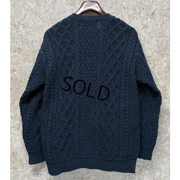 画像3: ほぼ未使用!!【アイルランド製】ビンテージ【ARAN SWEATER MARKET】【紺】マーブル 【Vネックセーター】アランセーター 【サイズL】  