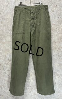 70's【米軍実物】【ビンテージ】【ベイカーパンツ】UFOボタン Wステッチ OG107【ユーティリティパンツ】【34×31】 