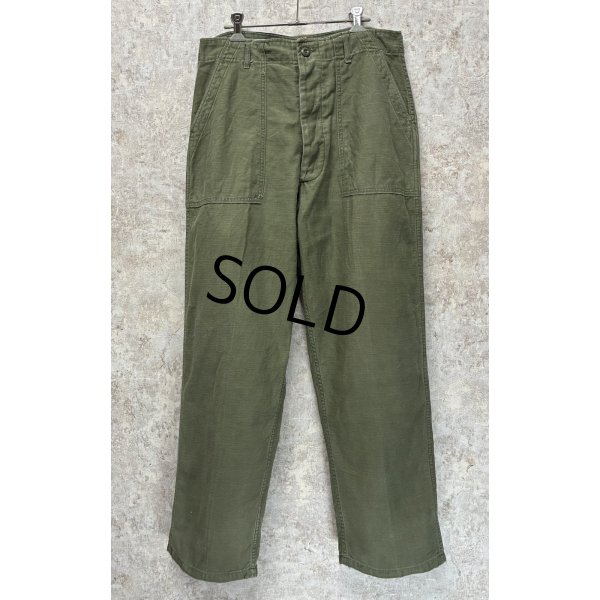 画像1: 70's【米軍実物】【ビンテージ】【ベイカーパンツ】UFOボタン Wステッチ OG107【ユーティリティパンツ】【34×31】 