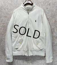 ビンテージ【ラルフローレン】【POLO RALPH LAUREN】白【コットン】【ブルゾン】 ジップアップブルゾン【サイズXL】 