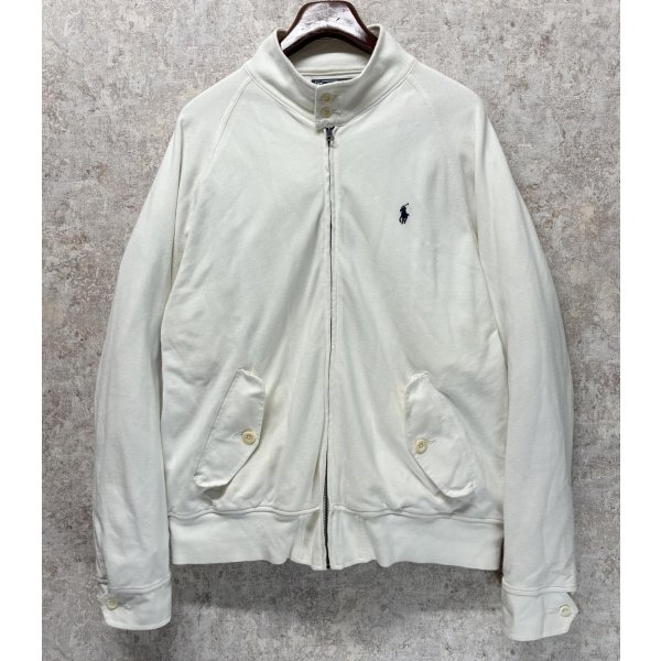 画像1: ビンテージ【ラルフローレン】【POLO RALPH LAUREN】白【コットン】【ブルゾン】 ジップアップブルゾン【サイズXL】 